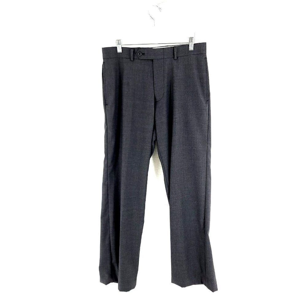 Nautica Gray Wool Partially Lined Flat Front Mid Rise Dress Pants 32/30